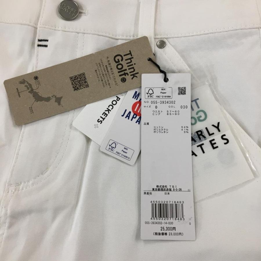 【新品】パーリーゲイツ スカート 白 ロゴネイビー ストレッチ 橘織物 KURABO レディース 0(S) ゴルフウェア PEARLY GATESの画像