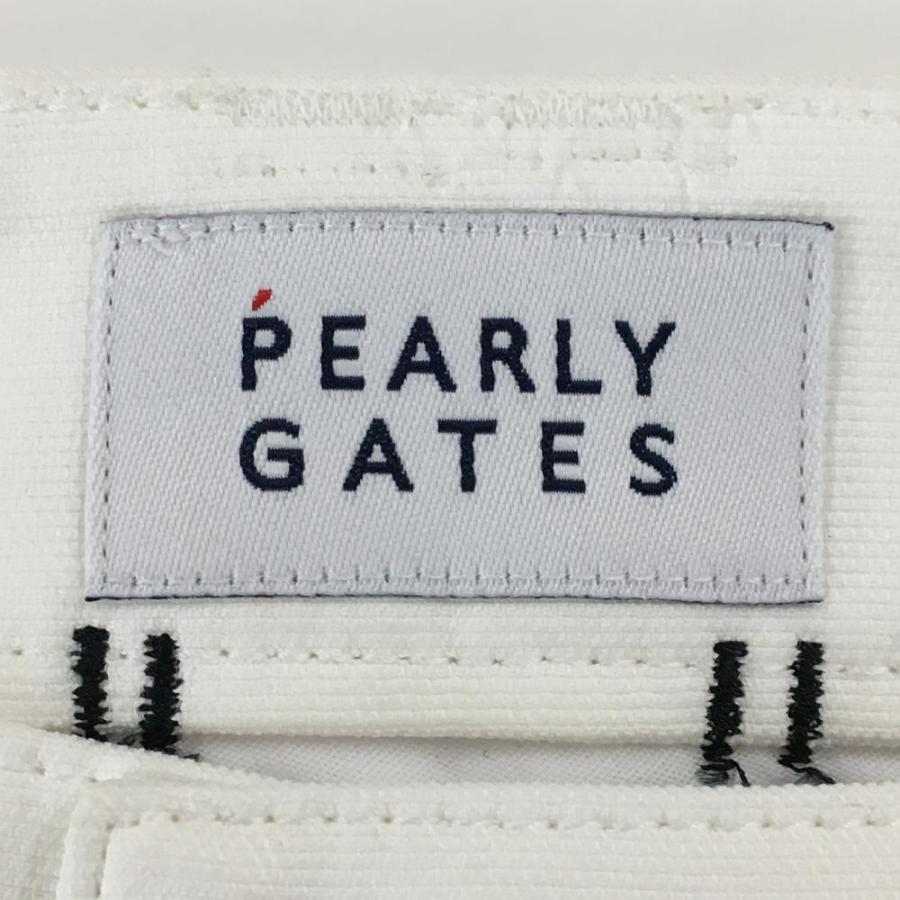 【新品】パーリーゲイツ スカート 白 ロゴネイビー ストレッチ 橘織物 KURABO レディース 0(S) ゴルフウェア PEARLY GATESの画像