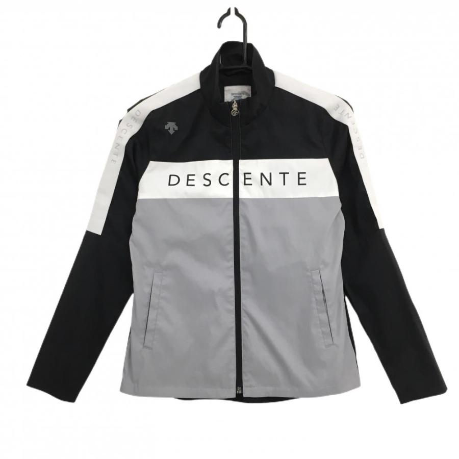 DESCENTE GOLF 【美品】デサントゴルフ ジャケット 黒×グレー 胸元ロゴ