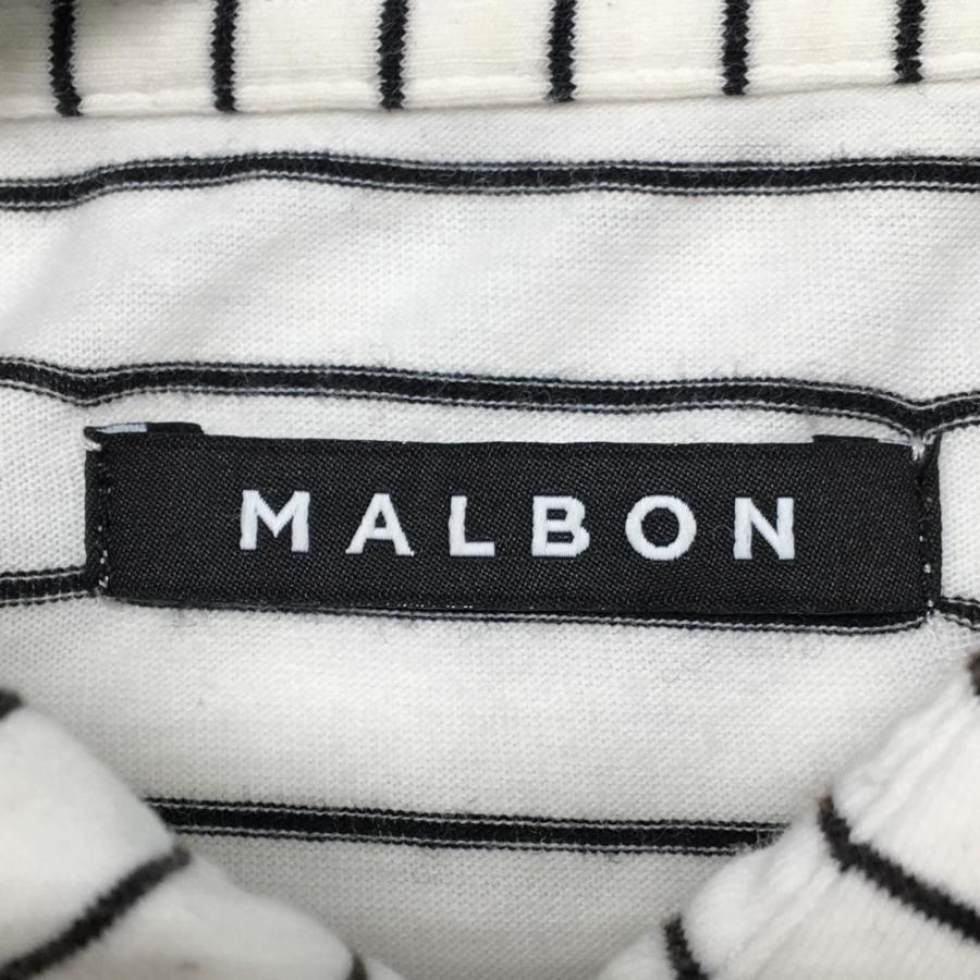 Malbon Golf ボーダーポロシャツ サイズS Malbon Golf（マルボンゴルフ） マルボン 半袖ポロシャツ 白×黒 細