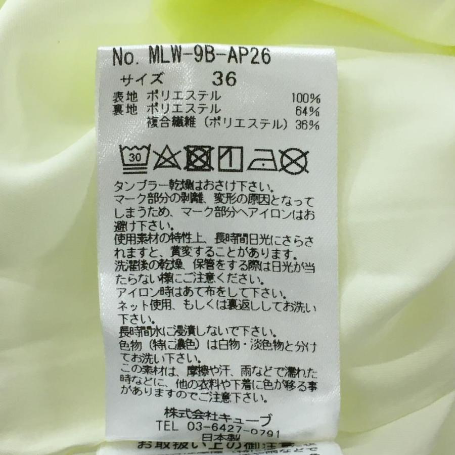 【超美品】マークアンドロナ 襟付ノースリーブワンピース 蛍光イエロー×黒 裏地付 レディース 36(S) ゴルフウェア MARK＆LONA_5