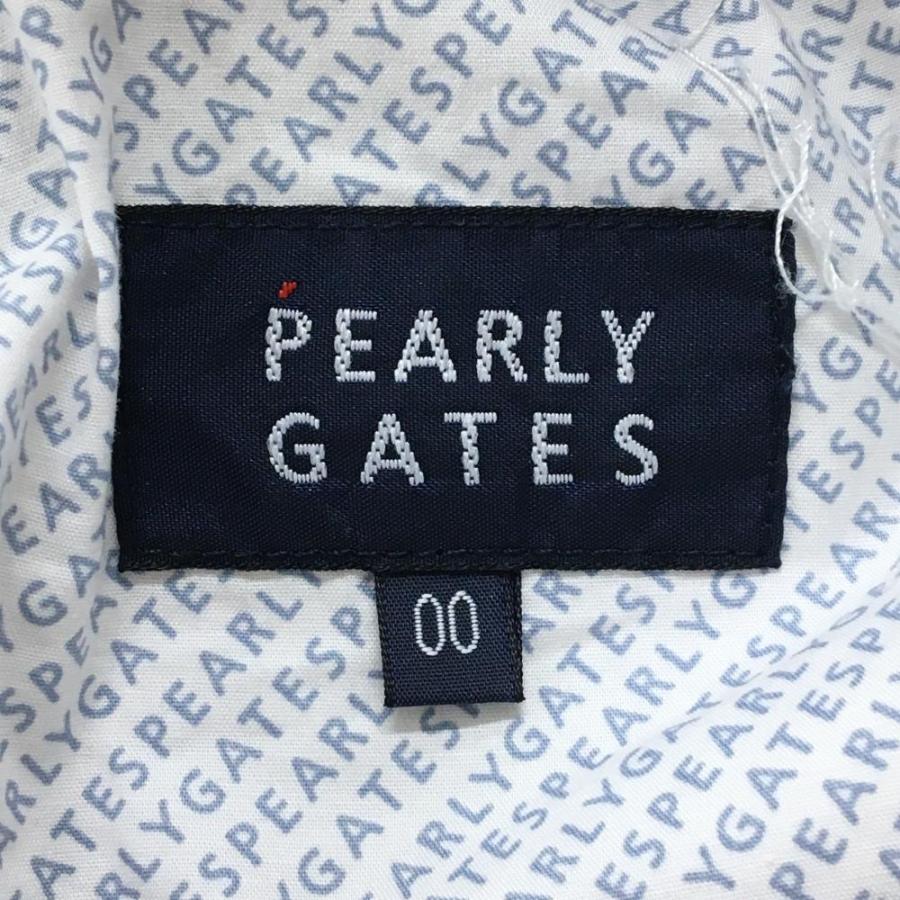 【新品】パーリーゲイツ パンツ 黒×白 ヤジルシ柄 ロゴ刺しゅう レディース 00(XS) ゴルフウェア PEARLY GATESの画像