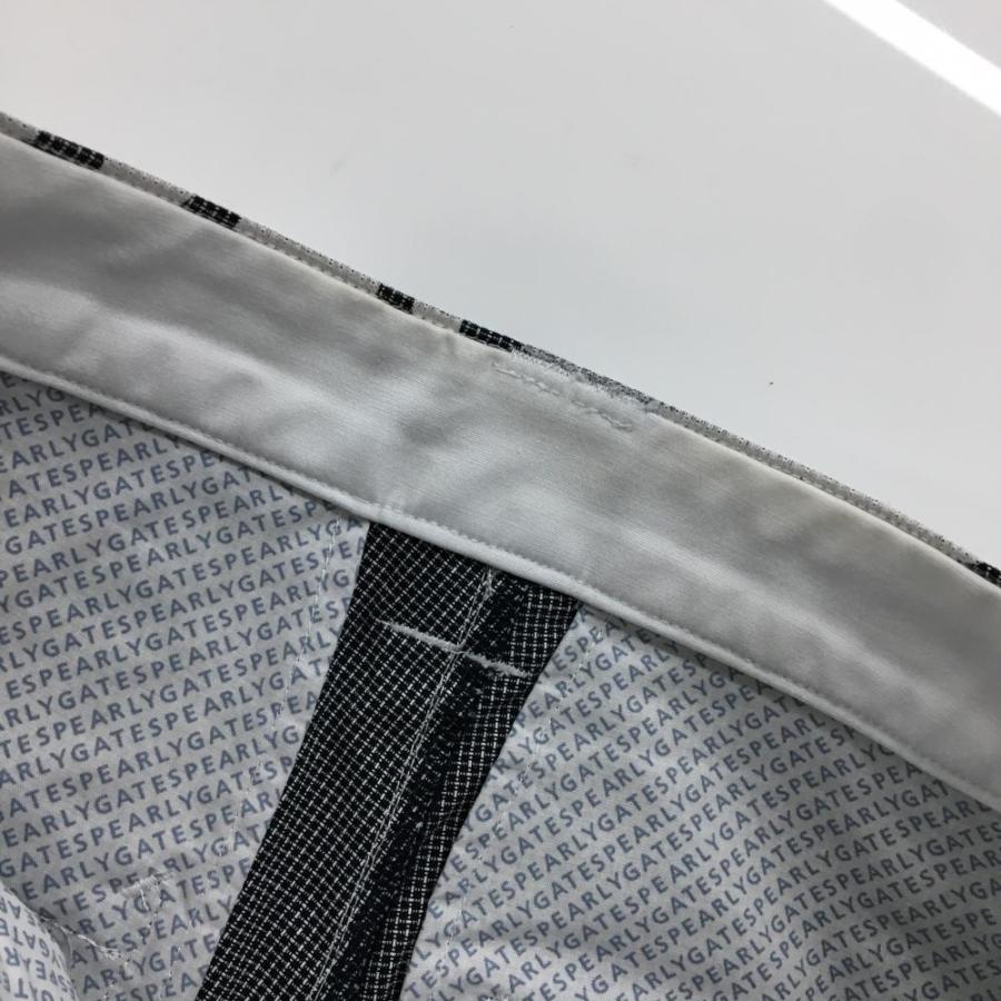 【新品】パーリーゲイツ パンツ 黒×白 ヤジルシ柄 ロゴ刺しゅう レディース 00(XS) ゴルフウェア PEARLY GATESの画像