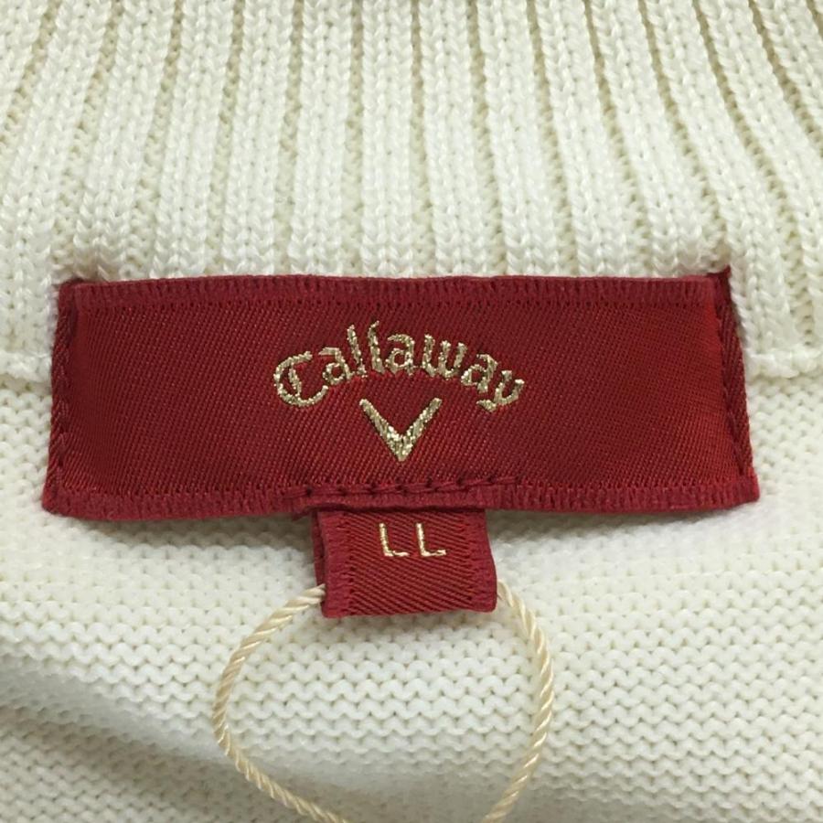 キャロウェイ レッドレーベル ニットベスト フルジップ 切替 胸ロゴ 人工皮 Callaway（キャロウェイ） 【新品】キャロウェイ レッドレーベル