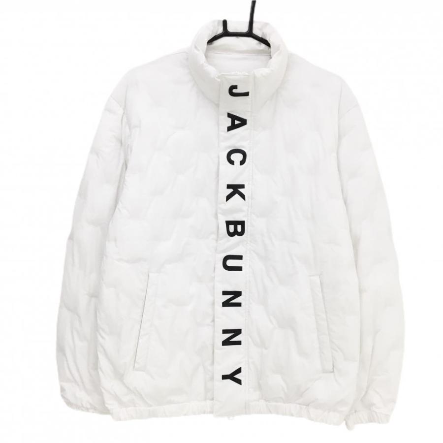 Jack Bunny!!（ジャックバニー） 中綿ジャケット 白×黒 ロゴプリント
