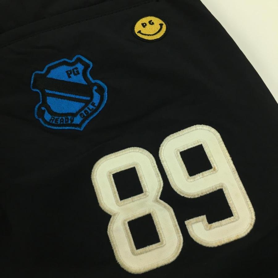 【美品】パーリーゲイツ 中綿パンツ ネイビー×白 ワッペン ニコちゃん スマイル レディース 1(M) ゴルフウェア PEARLY GATESの画像