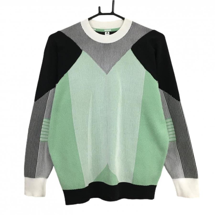 adidas（アディダス） 【超美品】アディダス セーター 白×グリーン 一