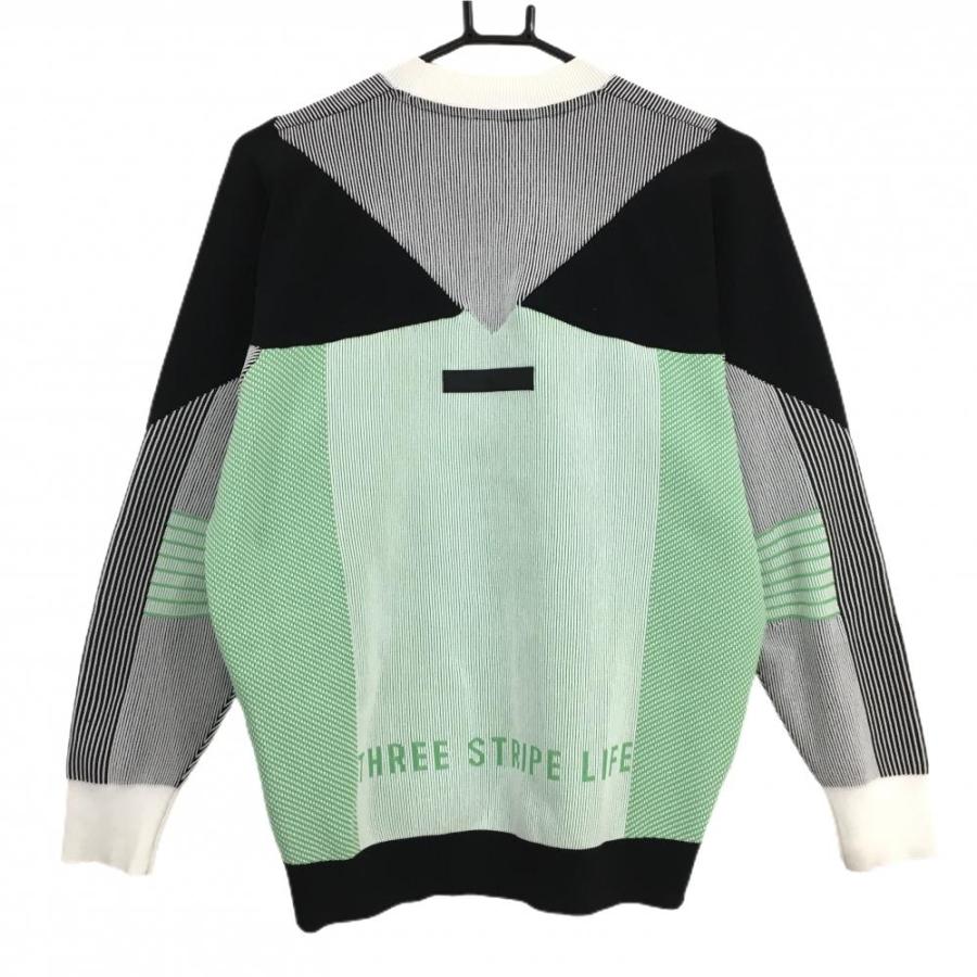 adidas（アディダス） 【超美品】アディダス セーター 白×グリーン 一
