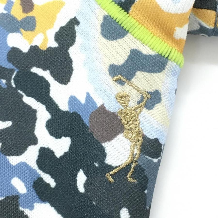 【美品・日本製】マーク＆ロナ スカルロゴ 総柄 半袖ポロシャツ 36 MARK&LONA（マークアンドロナ） 【美品】マークアンドロナ 半袖