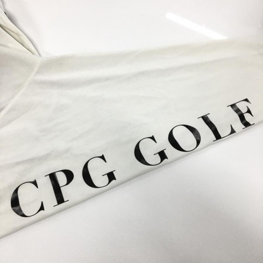 CPG GOLF 【美品】CPG 長袖ポロシャツ 黒×白×ベージュ 袖ロゴプリント