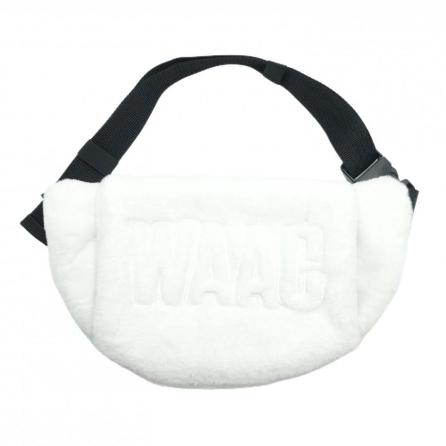 WAAC 【超美品】ワック ハンドウォーマー 白 ファー ウエストポーチ