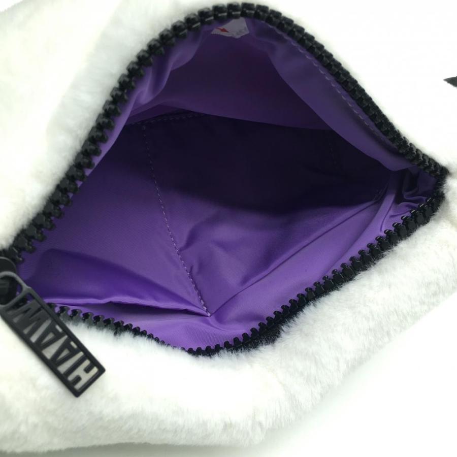 WAAC 【超美品】ワック ハンドウォーマー 白 ファー ウエストポーチ