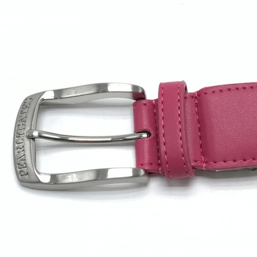 PEARLY GATES（パーリーゲイツ） ベルト ピンク×黒 ロゴ レディース
