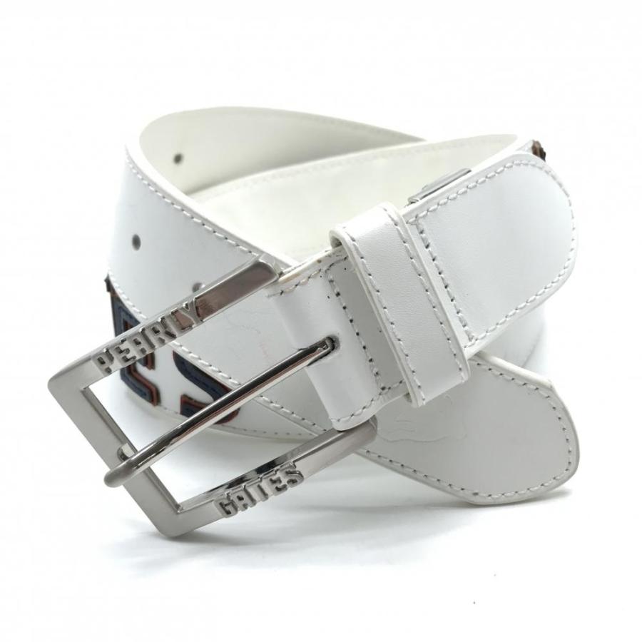 PEARLY GATES（パーリーゲイツ） ベルト 白×ネイビー 立体ロゴ