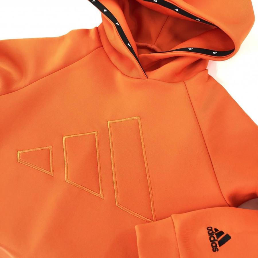 adidas（アディダス） 【美品】アディダス パーカー オレンジ フロント