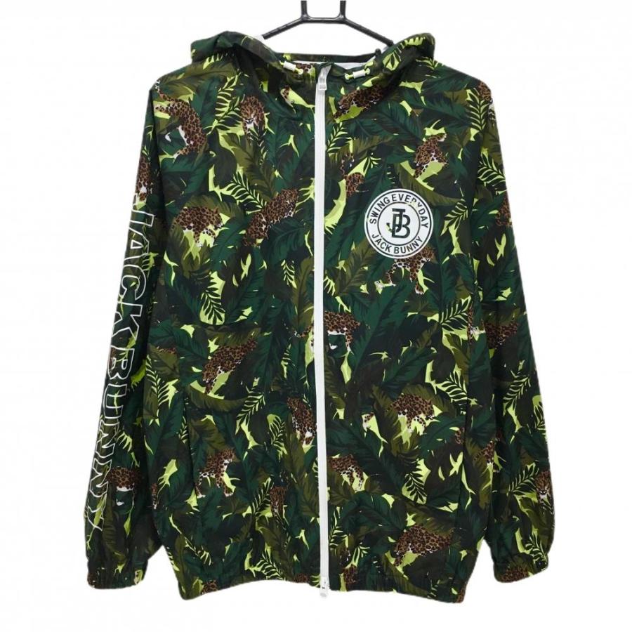JACK BUNNY レオパード柄 スウェット セットアップ サイズ2 Jack Bunny!!（ジャックバニー） ジップパーカー グリーン×ブラウン