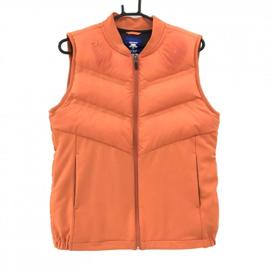 (美品)DESCENTE ゴルフダウンベスト O オレンジ 美品)DESCENTE ゴルフダウンベスト O オレンジ DESCENTE GOLF デサント