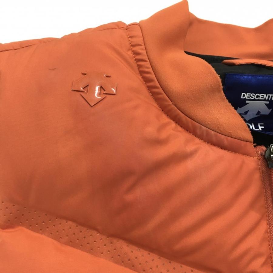 美品)DESCENTE ゴルフダウンベスト O オレンジ DESCENTE GOLF デサント