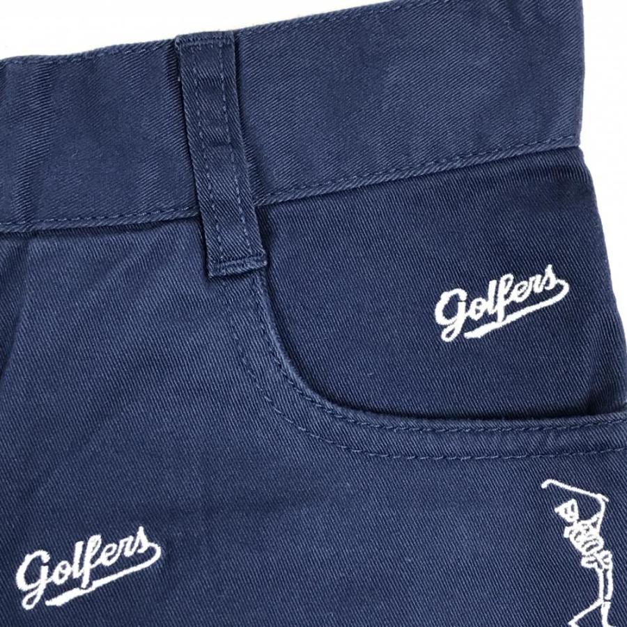【新品】マークアンドロナ カーゴパンツ ネイビー×白 刺しゅう総柄 COOL レディース M ゴルフウェア MARK＆LONA MARK&LONA（マークアンドロナ） 【新品】マークアンドロナ カーゴ