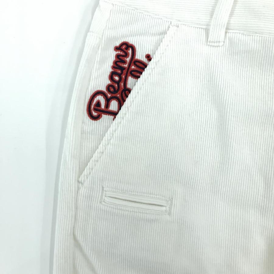 【新品】ビームスゴルフ コーデュロイパンツ 白 ポケット口刺しゅう ストレッチ  レディース S ゴルフウェア BEAMS GOLFの画像