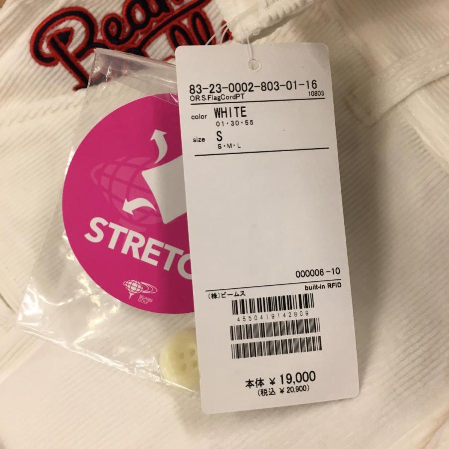 【新品】ビームスゴルフ コーデュロイパンツ 白 ポケット口刺しゅう ストレッチ  レディース S ゴルフウェア BEAMS GOLFの画像