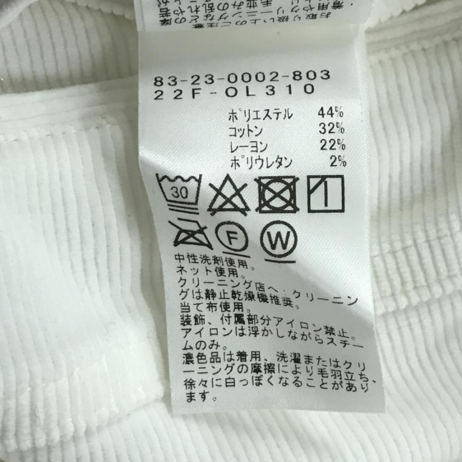 【新品】ビームスゴルフ コーデュロイパンツ 白 ポケット口刺しゅう ストレッチ  レディース S ゴルフウェア BEAMS GOLFの画像