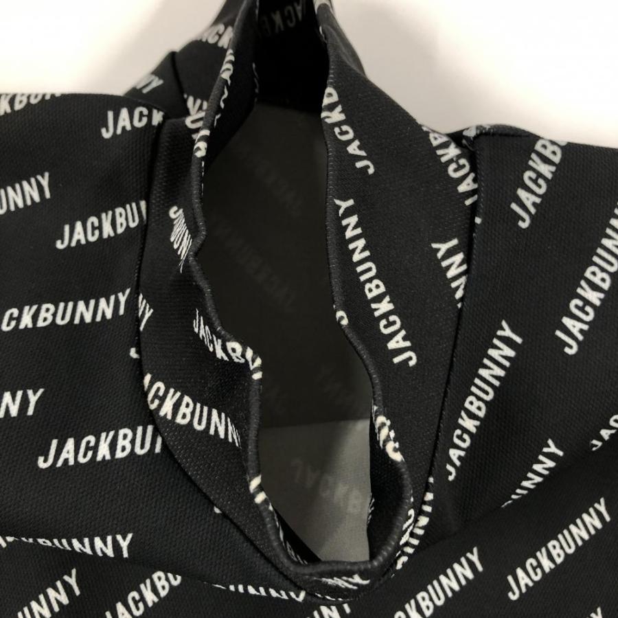 Jack Bunny!!（ジャックバニー） 半袖ハイネックシャツ 黒×白 ロゴ総柄