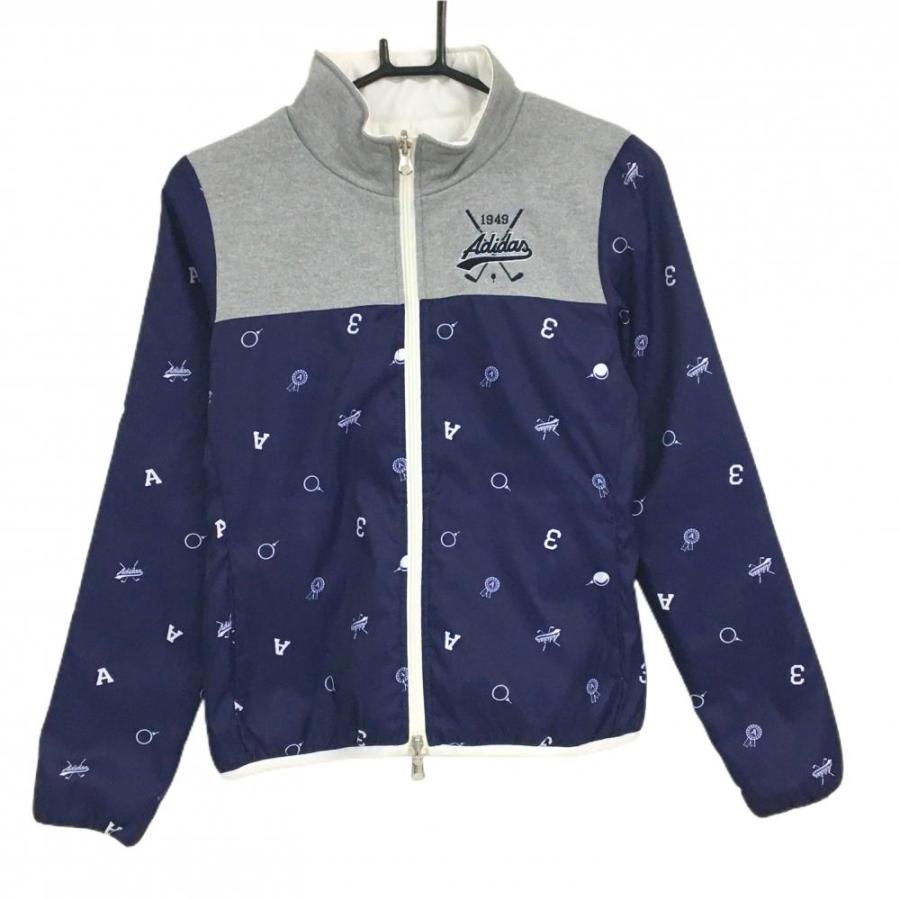 adidas（アディダス） リバーシブル中綿ジャケット ネイビー×グレー 総 