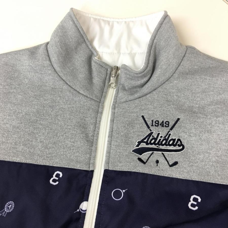 adidas（アディダス） リバーシブル中綿ジャケット ネイビー×グレー 総