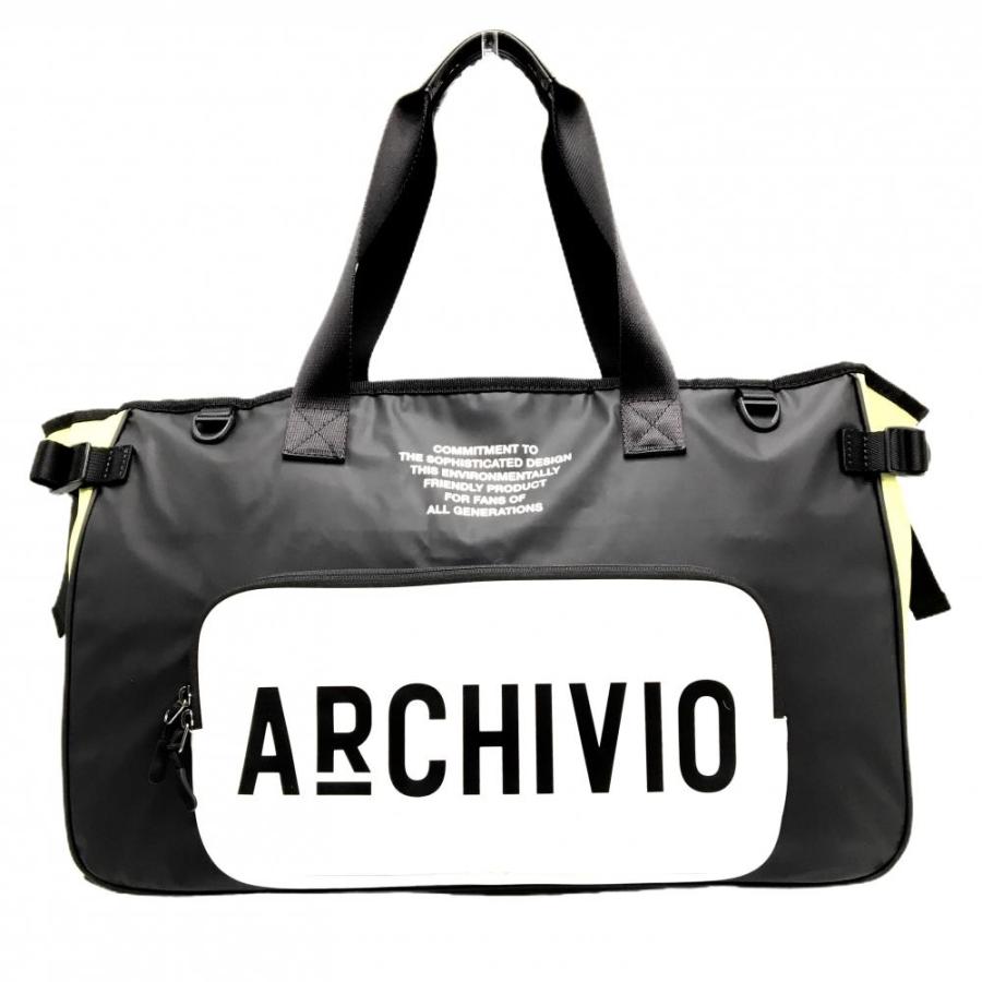 archivio ゴルフ　ロッカーバッグ ホワイト archivio（アルチビオ） ロッカーバッグ 黒×白×ライトグリーン ビッグ