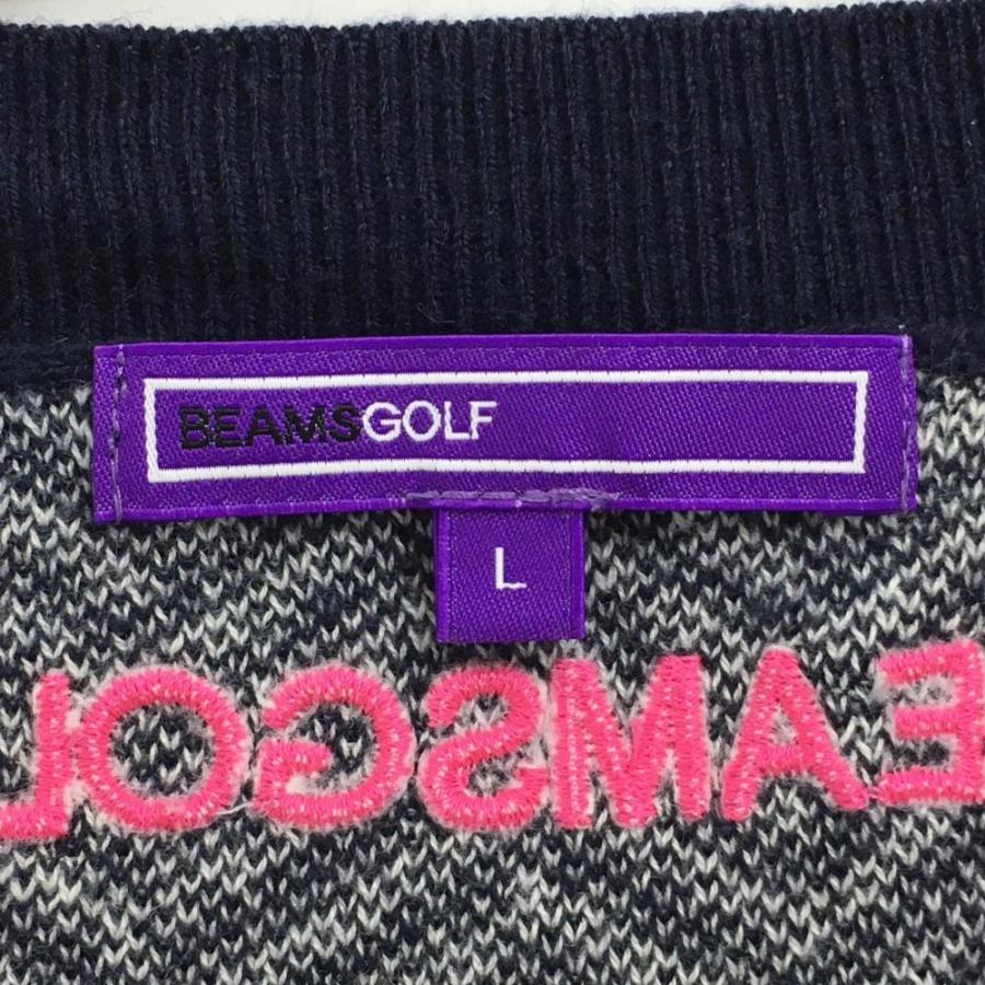 【新品タグ付】BEAMS GOLF ロゴ プリント ベスト L BEAMS GOLF（ビームス ゴルフ） 【美品】ビームスゴルフ ニットベスト