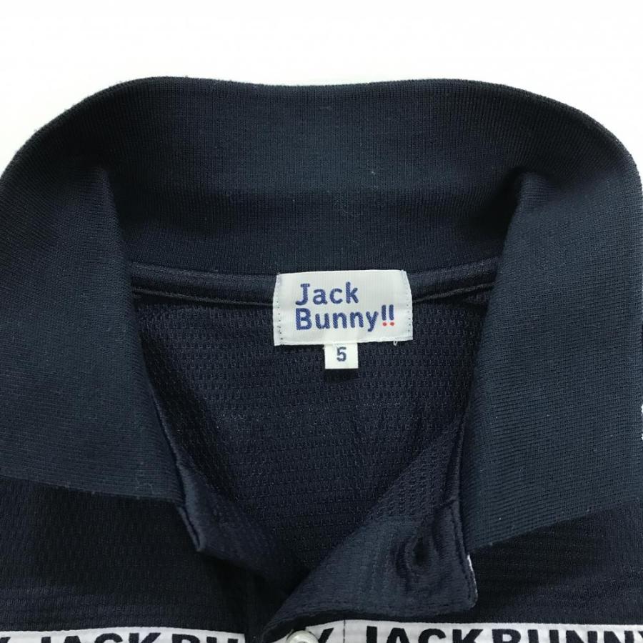 Jack Bunny!!（ジャックバニー） 半袖ポロシャツ ネイビー×白 ロゴ