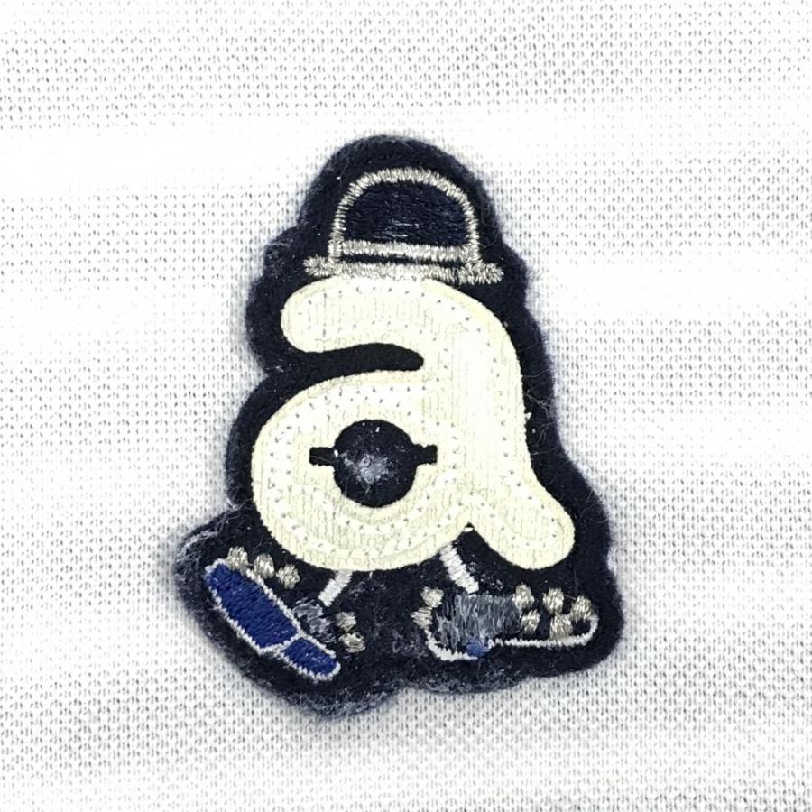 【美品】アルチビオ 半袖ポロシャツ 白×ブルー 袖・背面ボーダー ワッペン メンズ 46(M) ゴルフウェア archivio_5