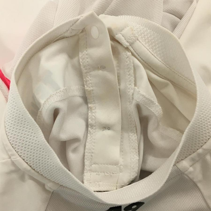 TFW49 【美品】TFW49 半袖ポロシャツ 白×蛍光ピンク スタンドカラー 一
