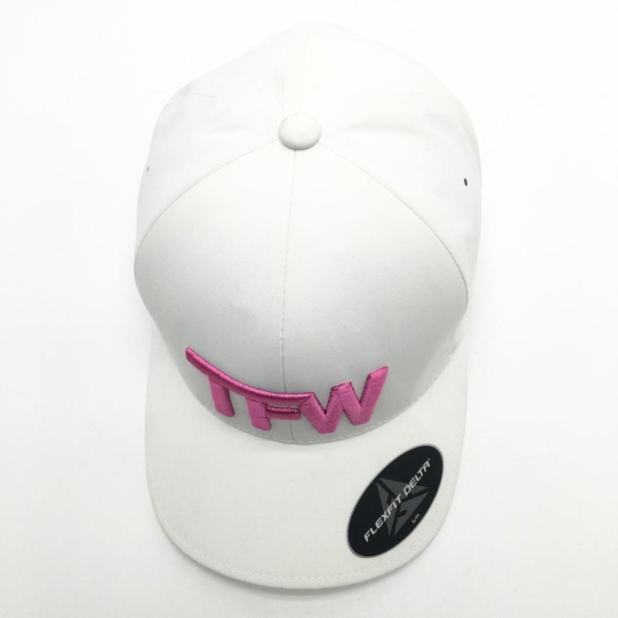 TFW49 【美品】TFW49 キャップ 白×ピンク 立体ロゴ 一部パンチング S/M