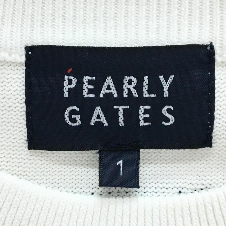 美品　パーリーゲイツ　サマーニット　L〜XL相当 紺　白　ネイビー　濃紺　5 PEARLY GATES（パーリーゲイツ） 【美品】パーリーゲイツ セーター 白
