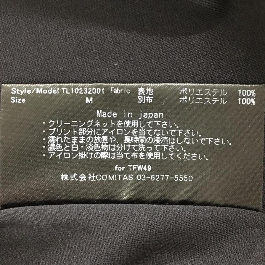 TFW49 【超美品】TFW49 半袖ポロシャツ 黒×グレー ロゴプリント