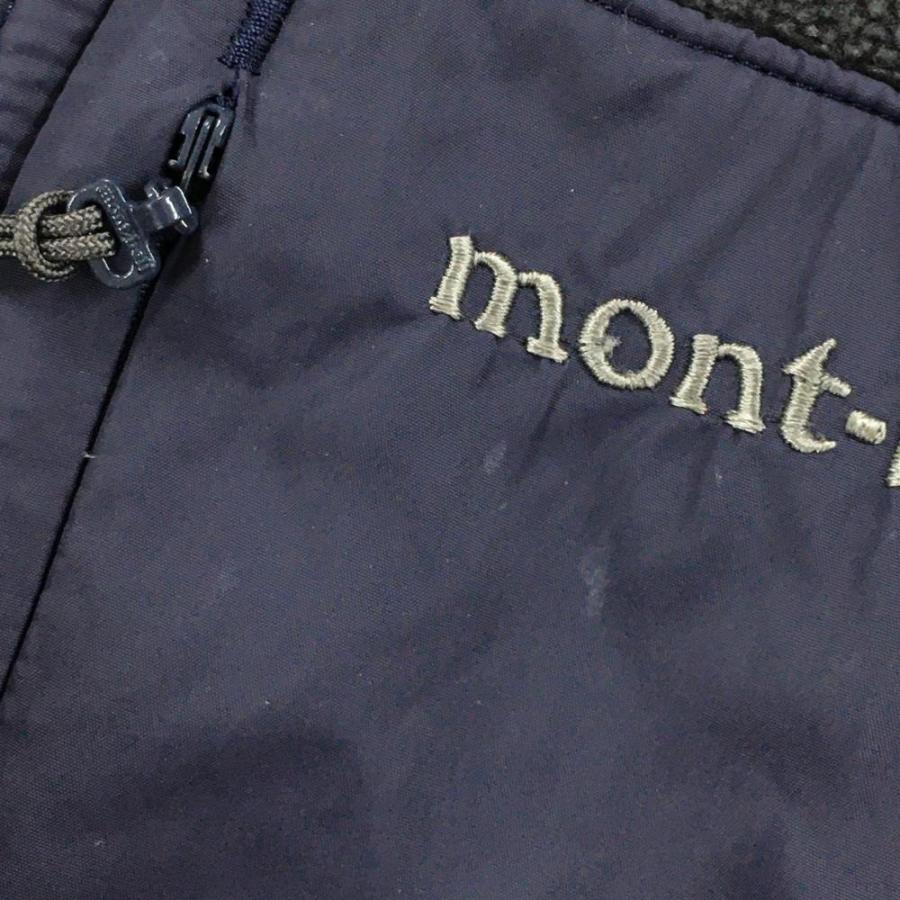 mont-bell（モンベル） フリースベスト グレー×ネイビー 胸ポケット