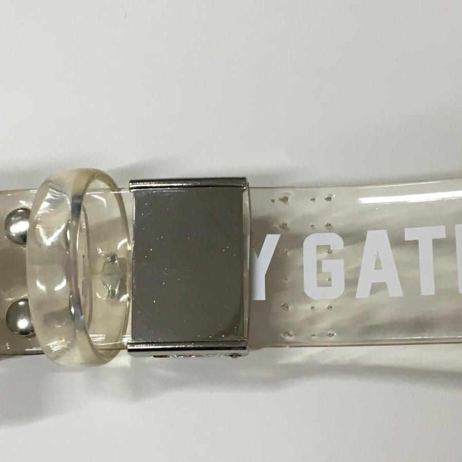 PEARLY GATES（パーリーゲイツ） トップ式ベルト クリア×白 ロゴ総柄