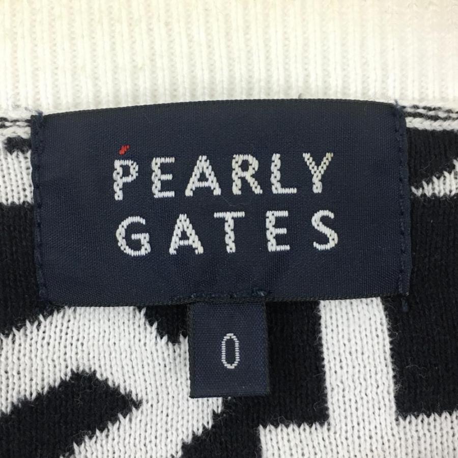PEARLY GATES（パーリーゲイツ） セーター 白×黒 英字総柄 ニット
