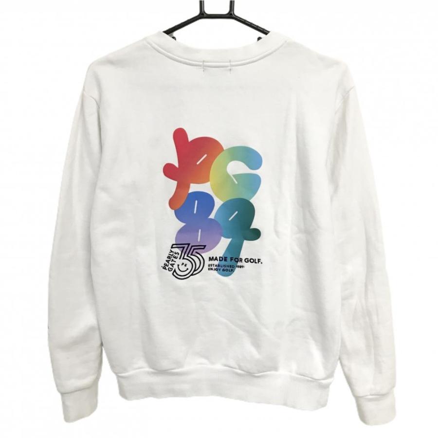 【美品】パーリーゲイツ トレーナー 白 35周年 ニコちゃん スウェット  レディース 1(M) ゴルフウェア 2024年モデル PEARLY GATESの画像