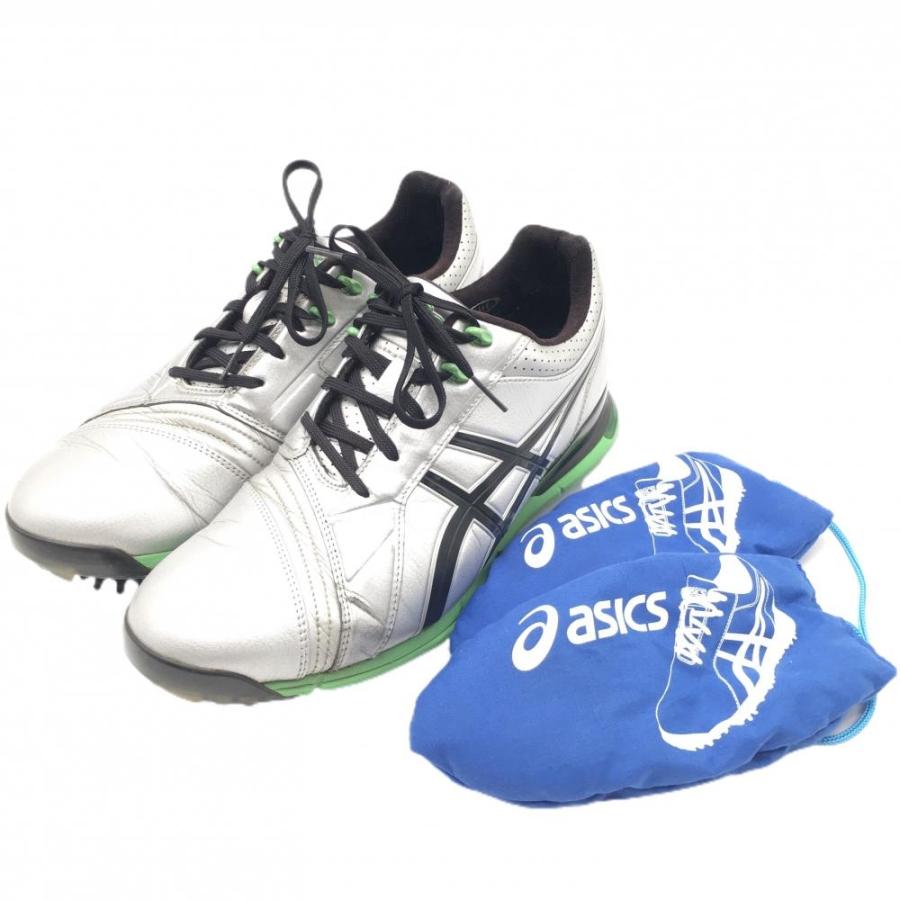 ASICS（アシックス） 【美品】アシックス ゴルフシューズ シルバー×黒 