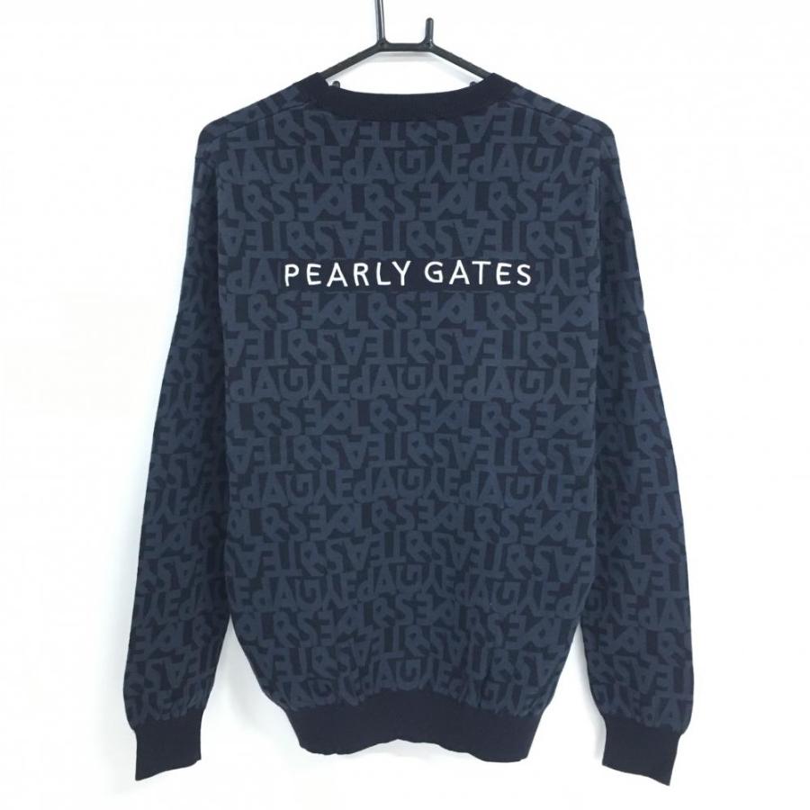 パーリーゲイツ　ニット　総柄　黒　白　XL〜XXL相当 セーター 綿100% 5 PEARLY GATES（パーリーゲイツ） 【超美品】パーリーゲイツ セーター