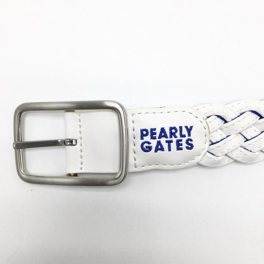 【良品】PEARLY GATES パーリーゲイツ 編み込みベルト メッシュベルト アンカーロゴ ゴムメッシュベルト(ベルト)|PEARLY GATES(パーリー