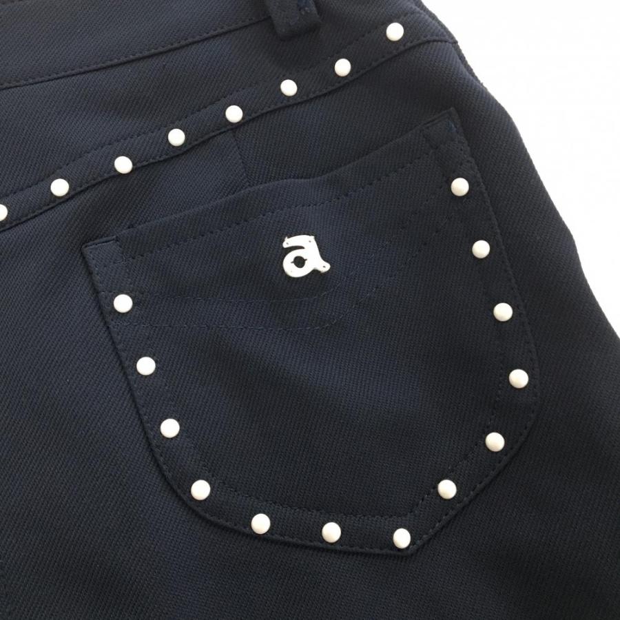 archivio（アルチビオ） スカート ネイビー×白 スタッズ 裏地付