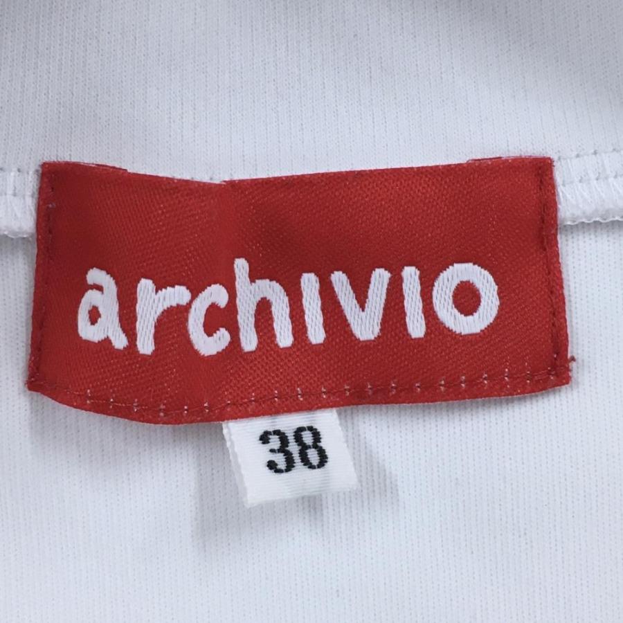 archivio（アルチビオ） 襟付き長袖シャツ 白×蛍光ピンク スタッズロゴ