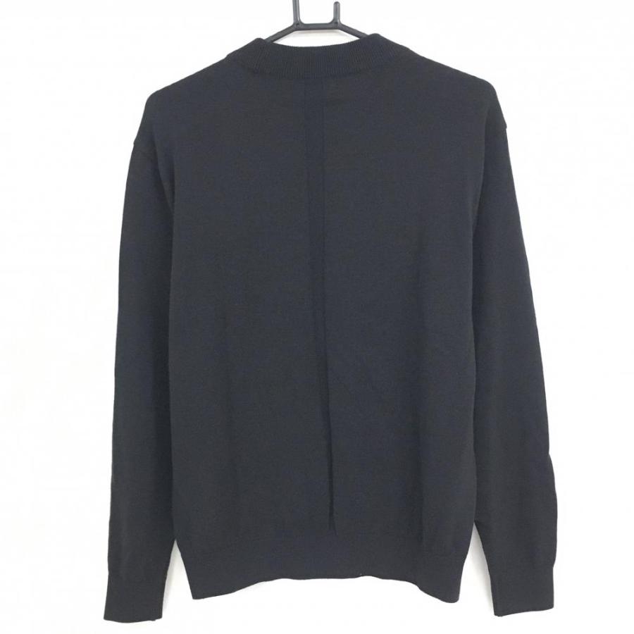【美品】アルチビオ セーター 黒×白 フロントロゴ 星 ウール混 ニット メンズ 46(M) ゴルフウェア 2025年モデル archivioの画像