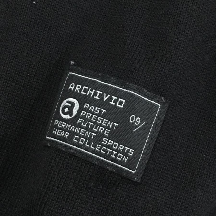 【美品】アルチビオ セーター 黒×白 フロントロゴ 星 ウール混 ニット メンズ 46(M) ゴルフウェア 2025年モデル archivioの画像