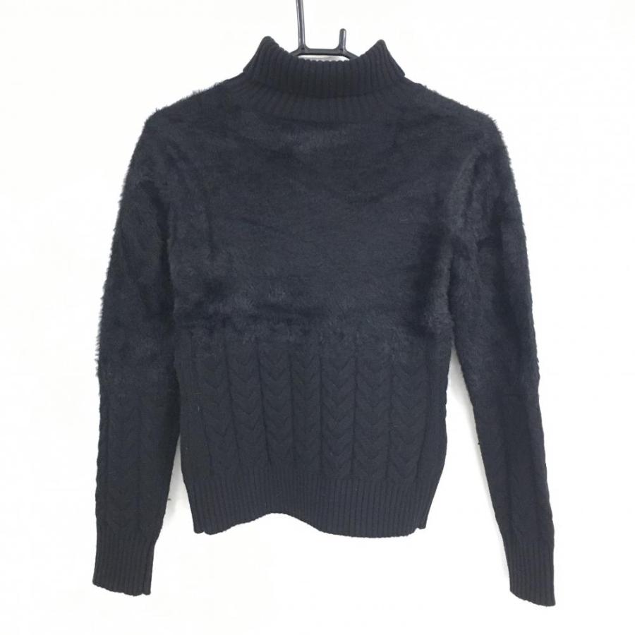 DESCENTE GOLF デサントゴルフ タートルネックセーター 黒 一部起毛
