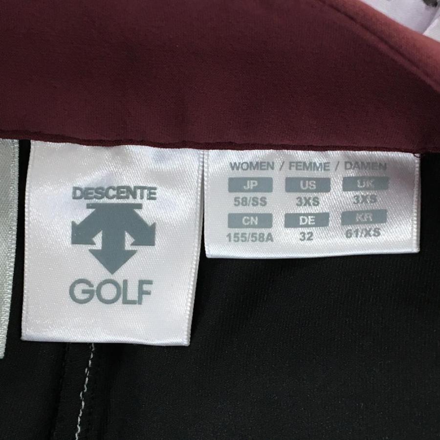 DESCENTE GOLF 【超美品】デサントゴルフ スカート ボルドー×白×黒